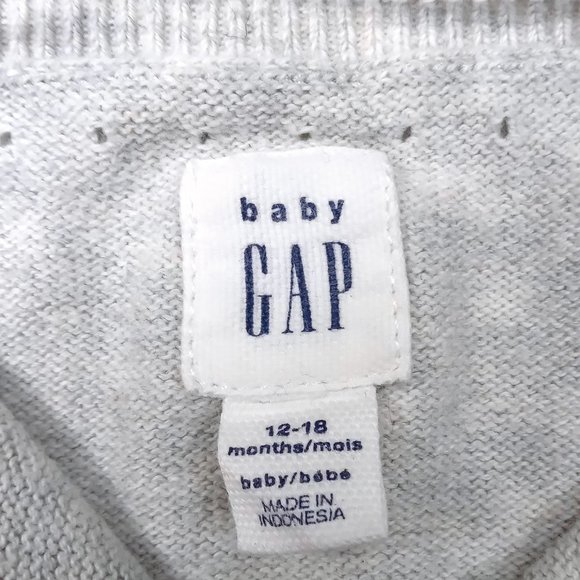 Baby Gap Light Gray Short/Cropped Knit Cardigan 12-18M - Picture 3 of 4